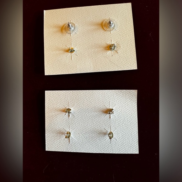 Bundle 4 Pair Tiny Gem Post Earrings Southwest Inspired - Silver Backs/Settings - Picture 4 of 11